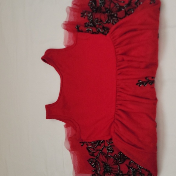 KNITSWORKS Red and Black Floral Sleeveless Dress. Size 7. Special Occasion. - Picture 9 of 15